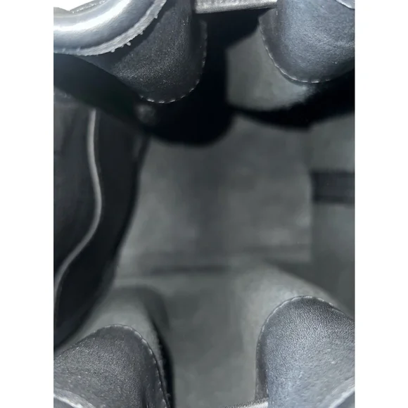 Vintage Coach 9165 Legacy Black Leather Nickel Drawstring Bucket Bag Cinch USA - Picture 7 of 13